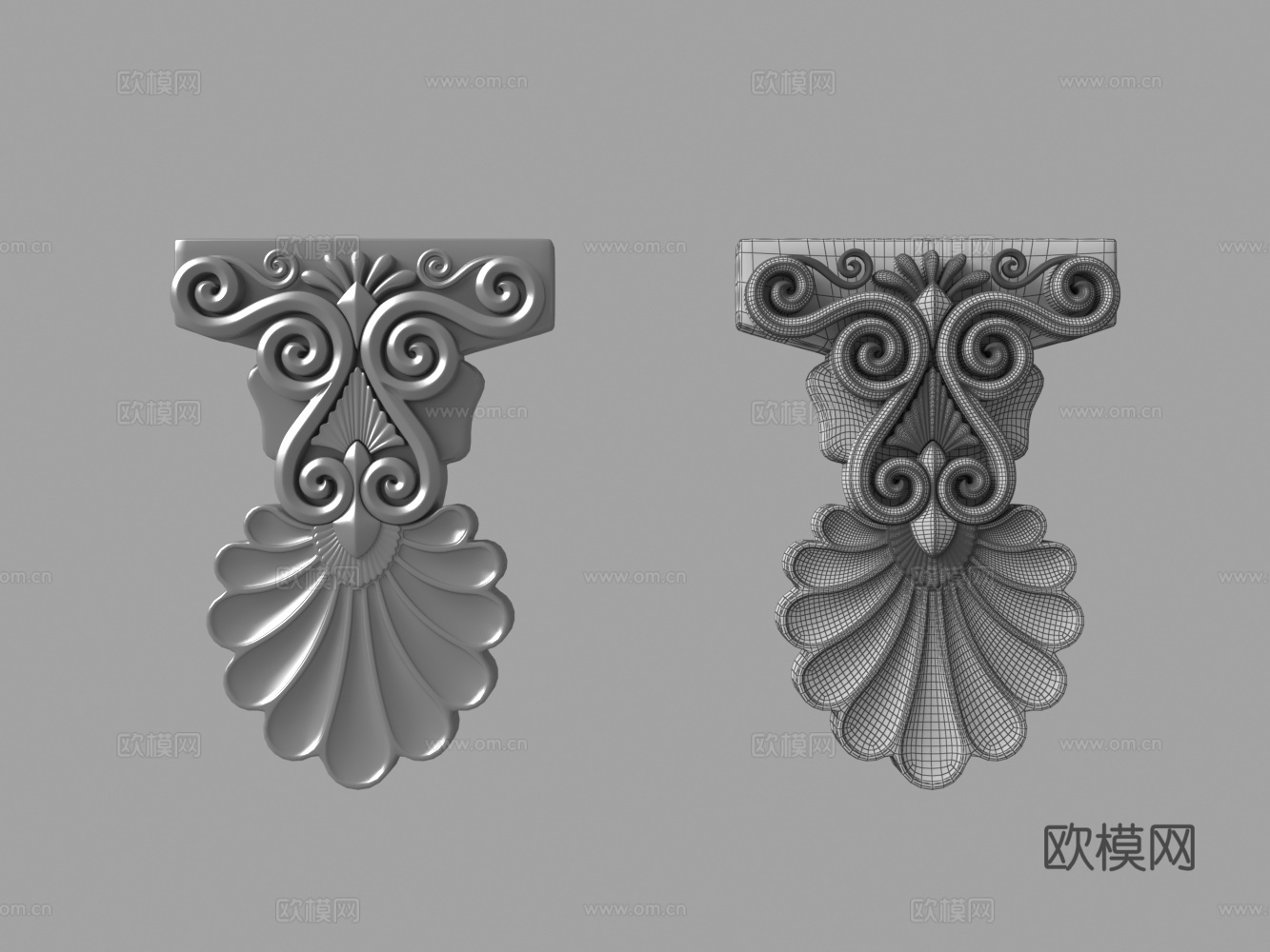 欧式构件雕花3d模型下载