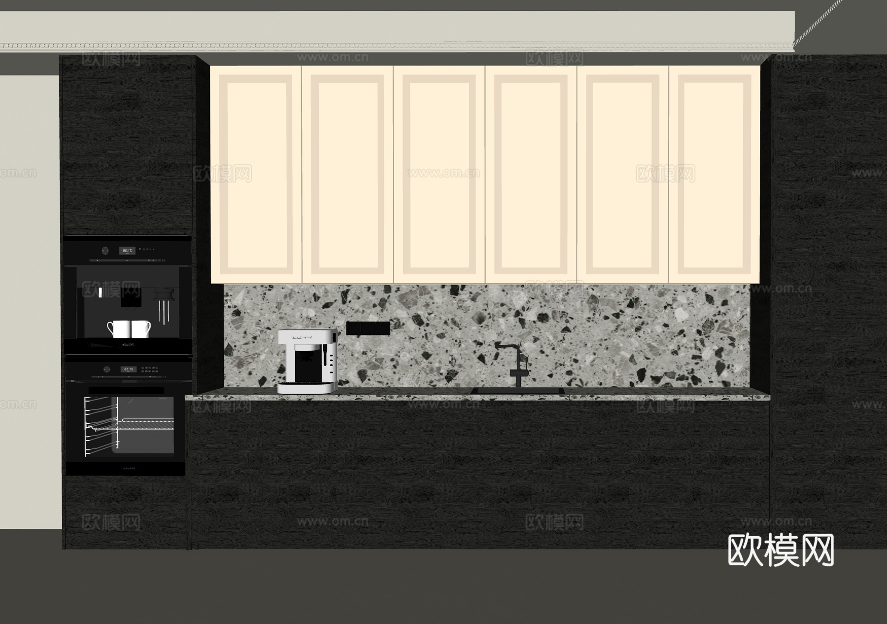 现代餐边柜 酒柜su模型