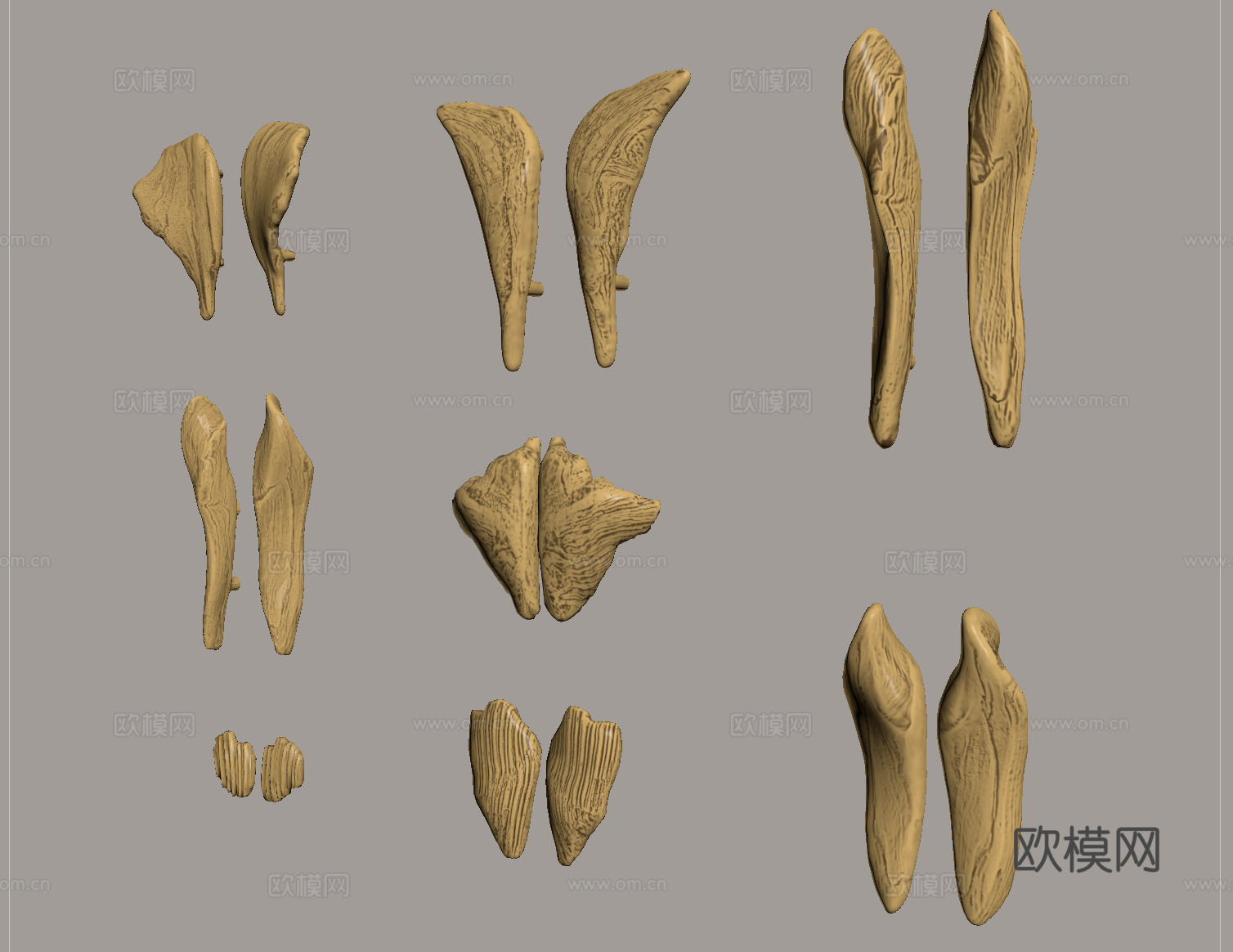 轻奢门把手 柜门拉手 金属拉手su模型