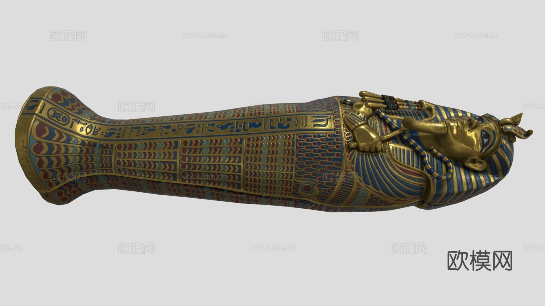 古埃及木乃伊 棺椁 雕塑雕刻 法老石棺 古埃及文化su模型