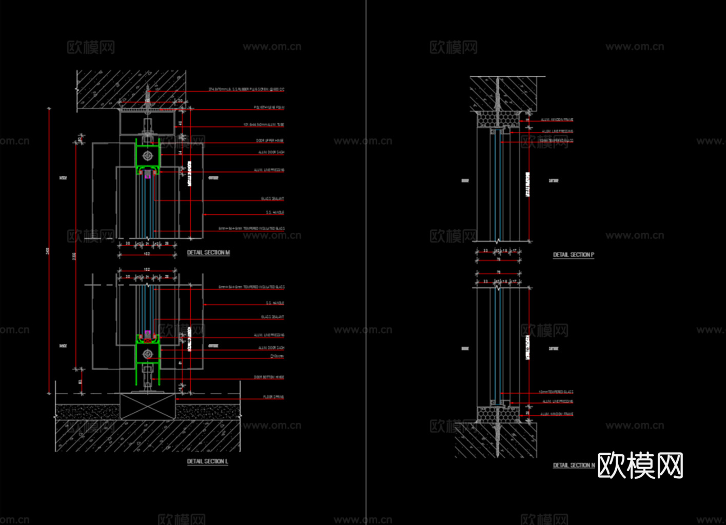 门窗节点大样图cad施工图cad施工图
