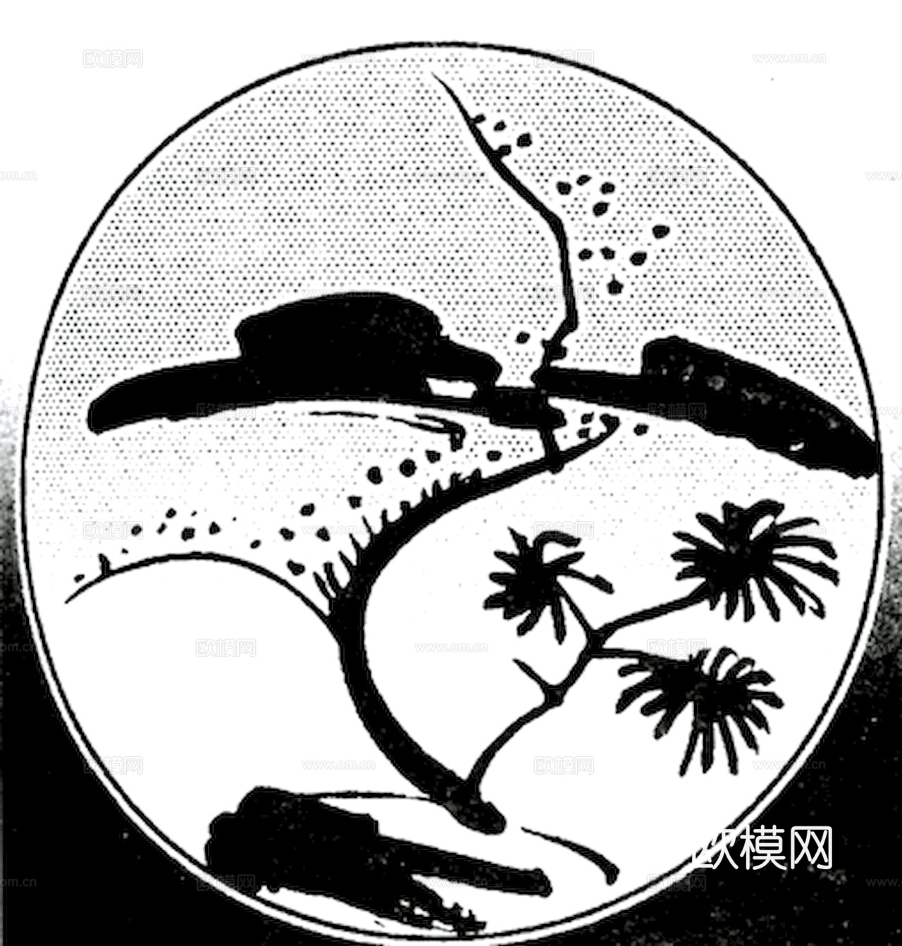 黑白凹凸 高光遮罩 通道 花纹纹理 装饰线条 纹理 墙绘图案下载