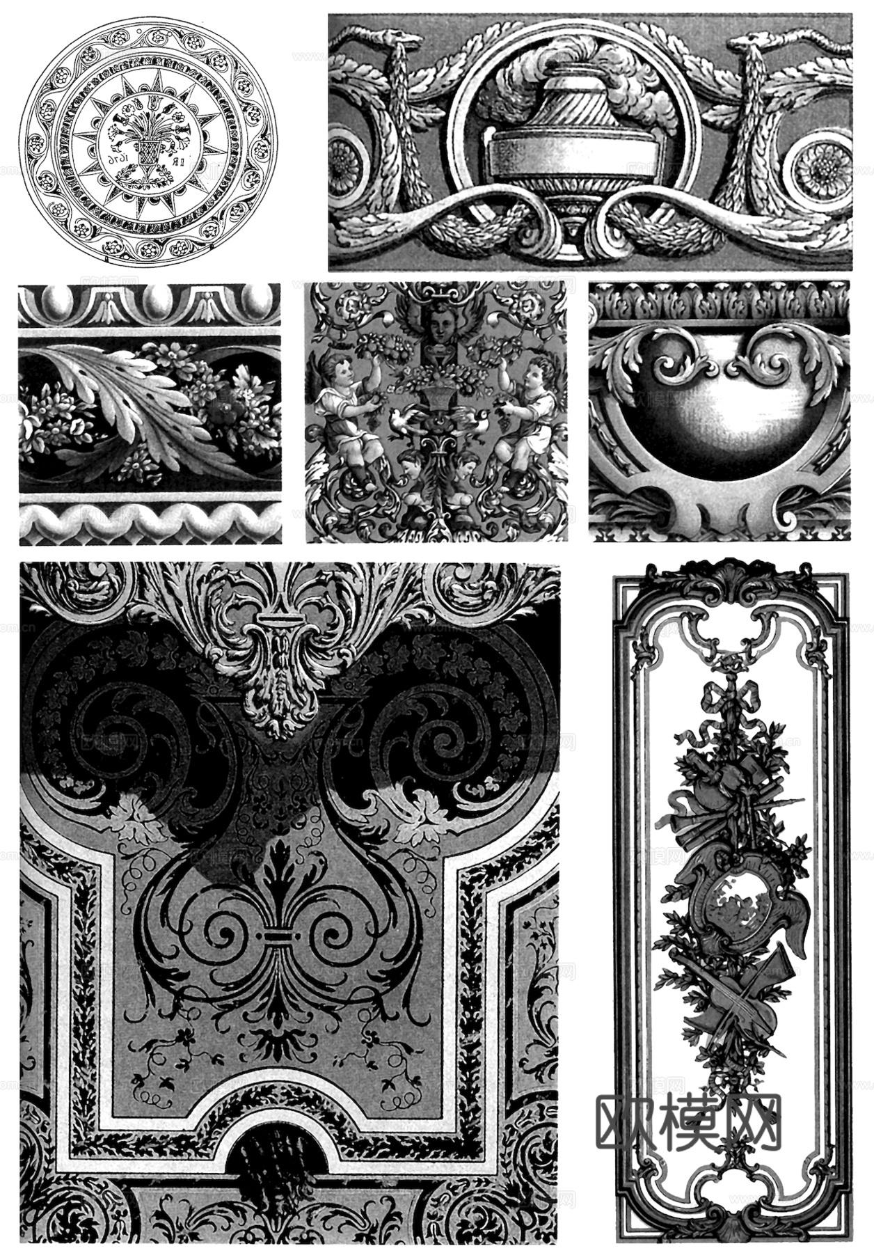 黑白凹凸 高光遮罩 通道 花纹纹理 装饰线条 纹理 墙绘图案下载