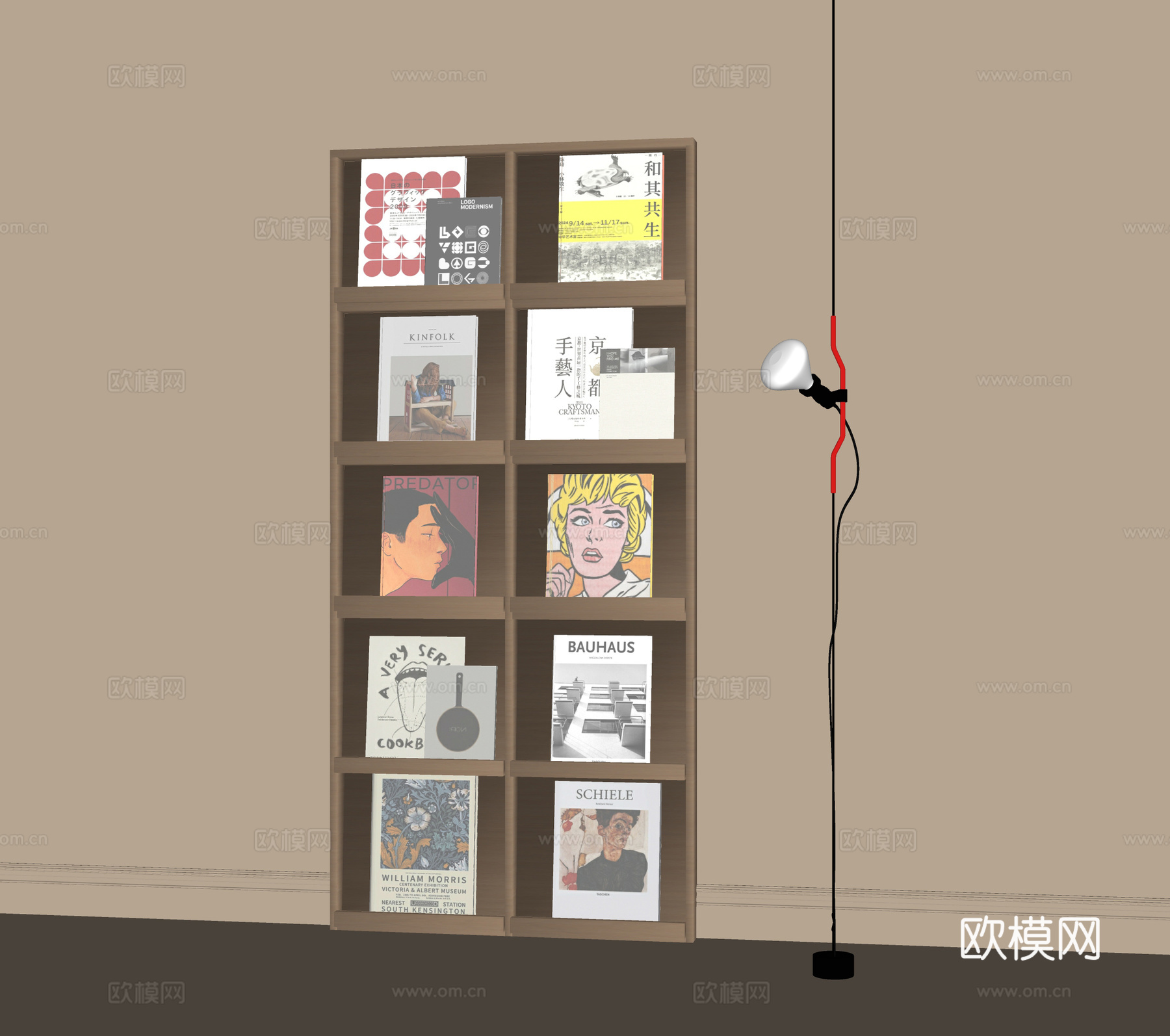 现代书架 书籍摆件 杂志架su模型