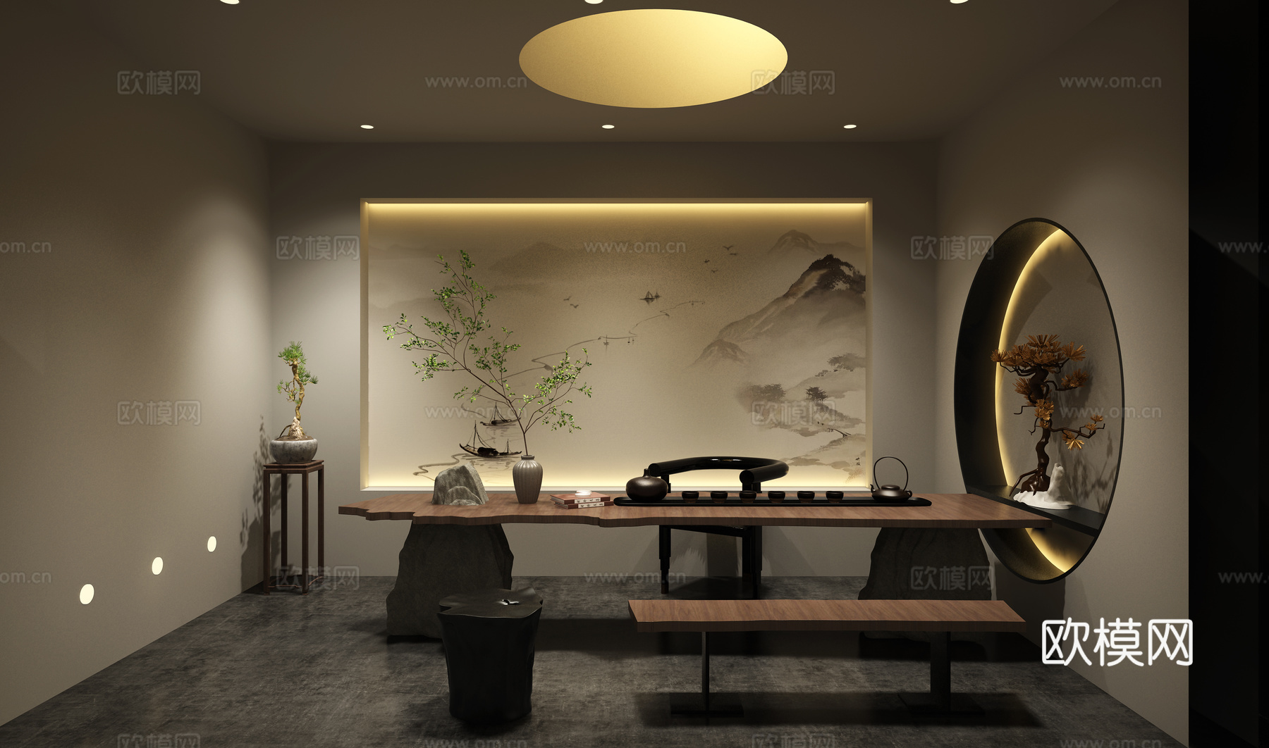 新中式茶馆茶楼3D模型3d模型下载（渲染图2）