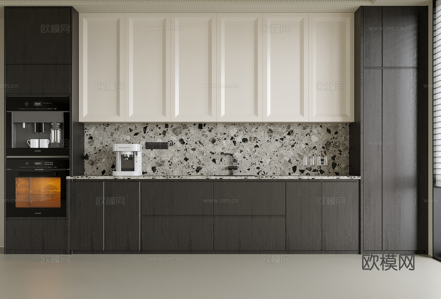 现代餐边柜 酒柜su模型