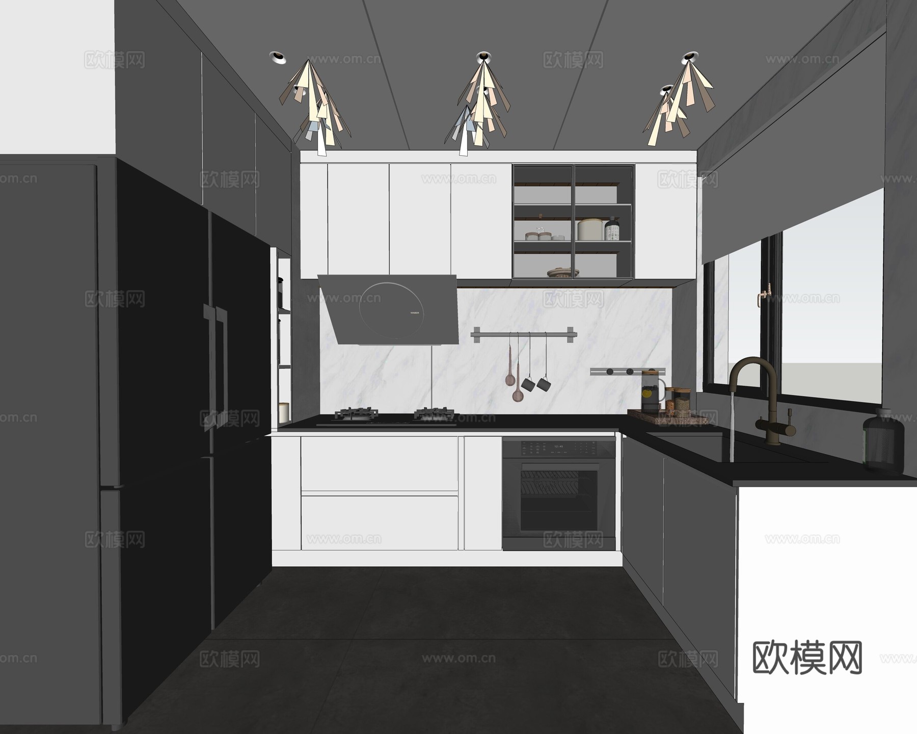 厨房  厨具su模型