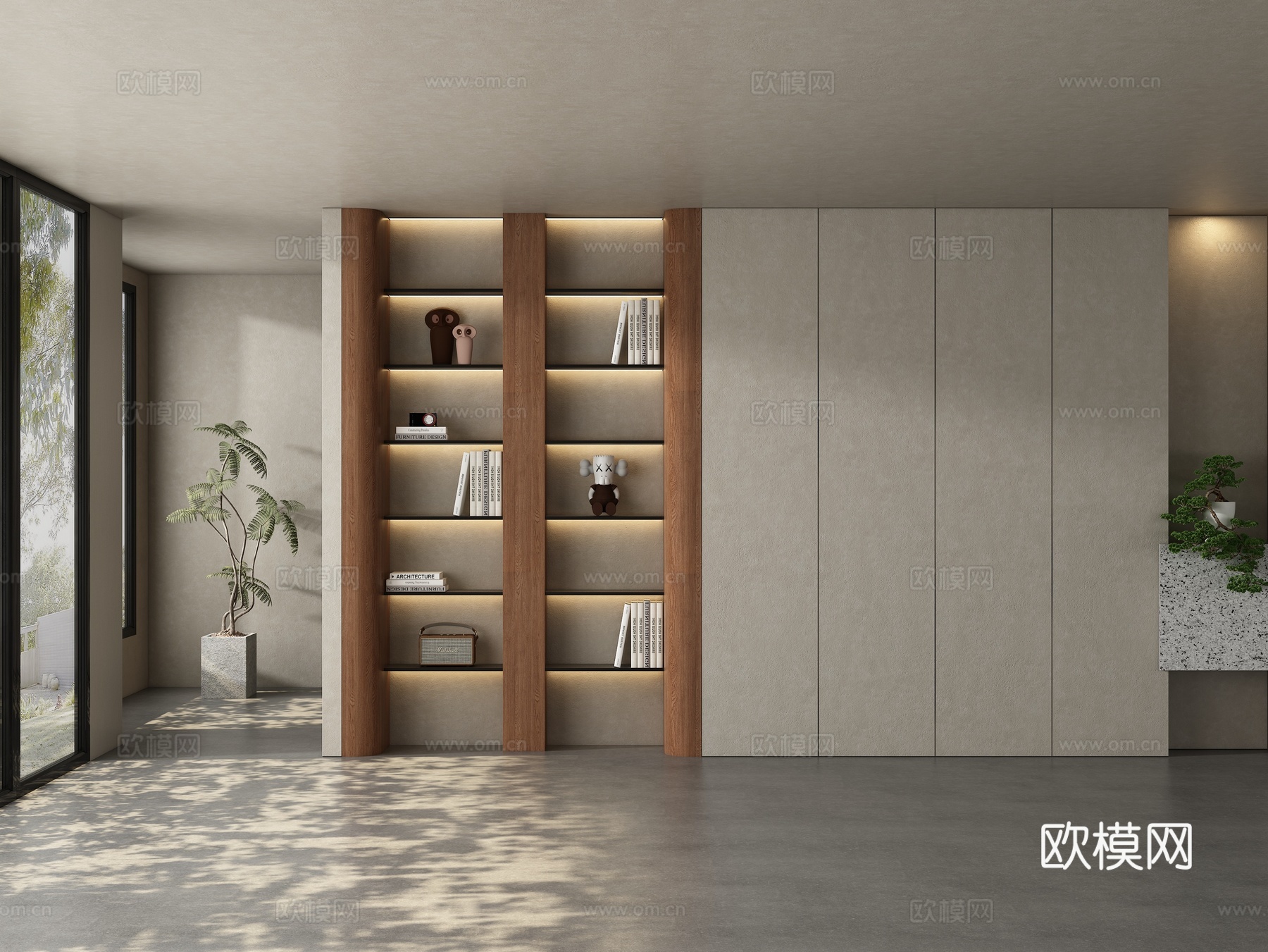 现代宋式茶室背景墙3d模型