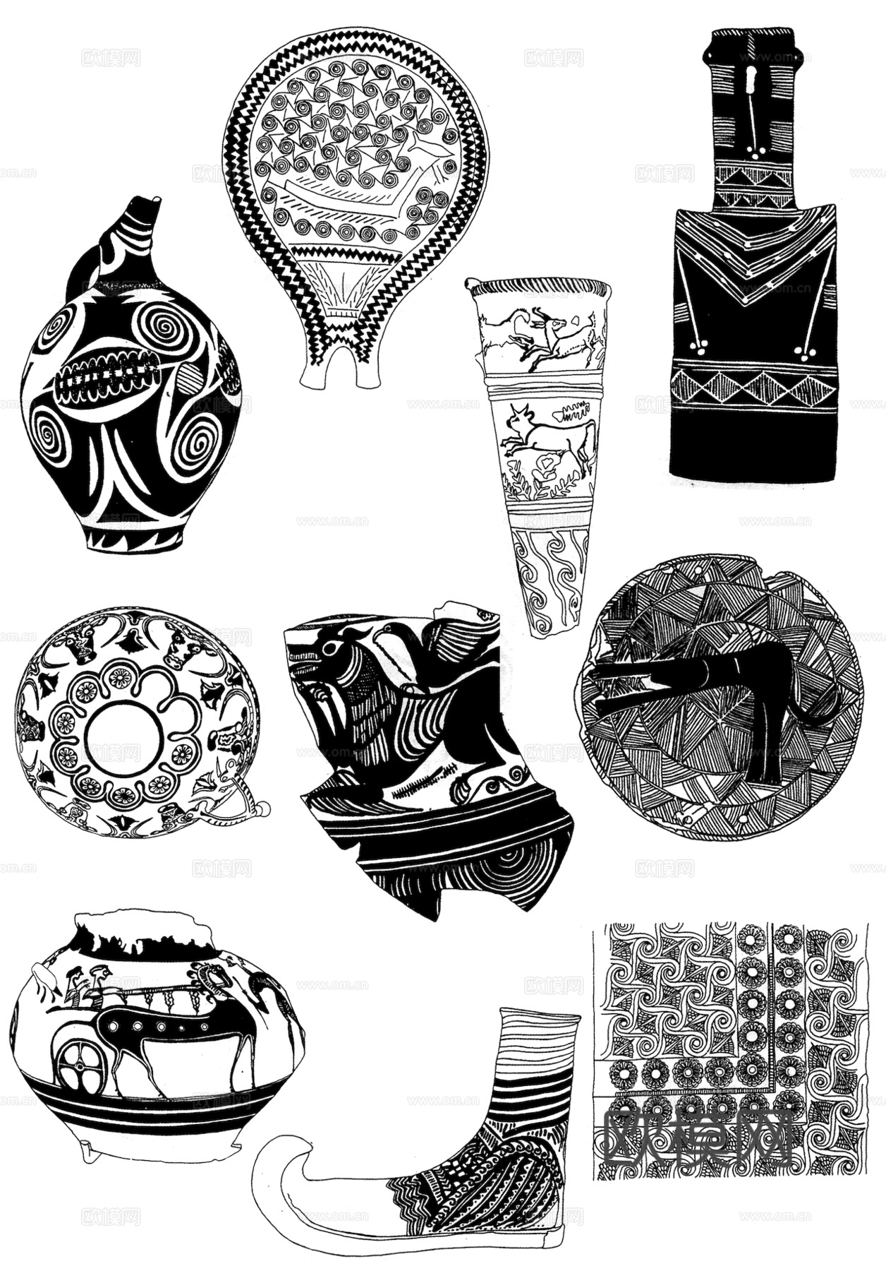 黑白凹凸 高光遮罩 通道 花纹纹理 装饰线条 纹理 墙绘图案下载