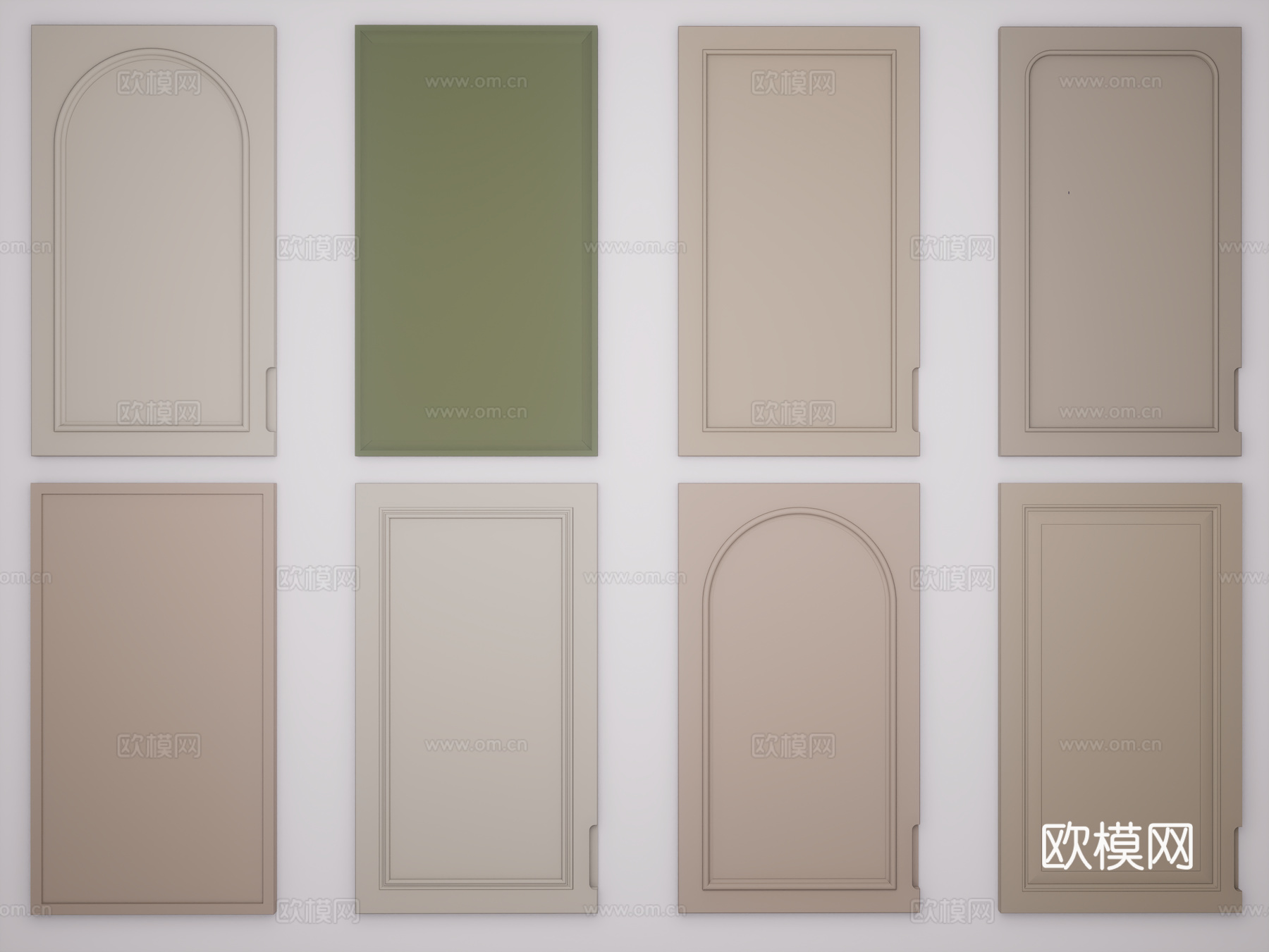 现代柜门门板 衣柜门板 玻璃柜门 百叶柜门 藤编柜门su模型