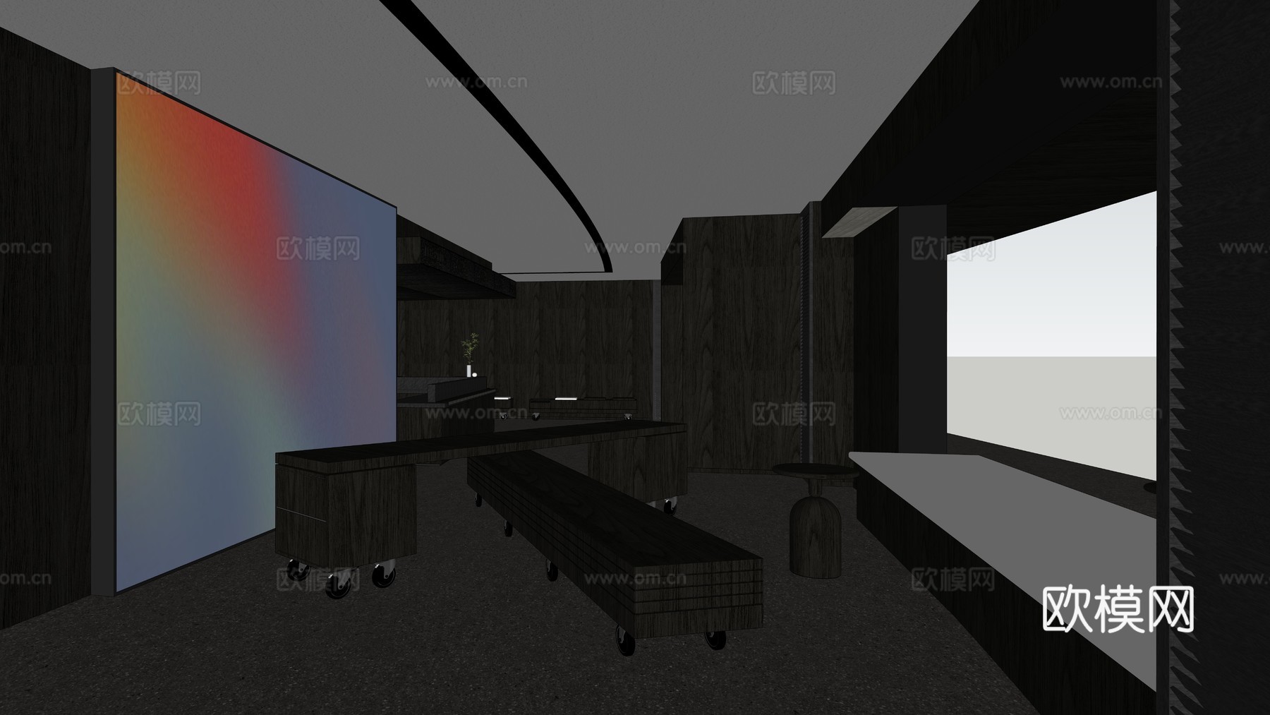 酒店会客厅酒店大堂su模型