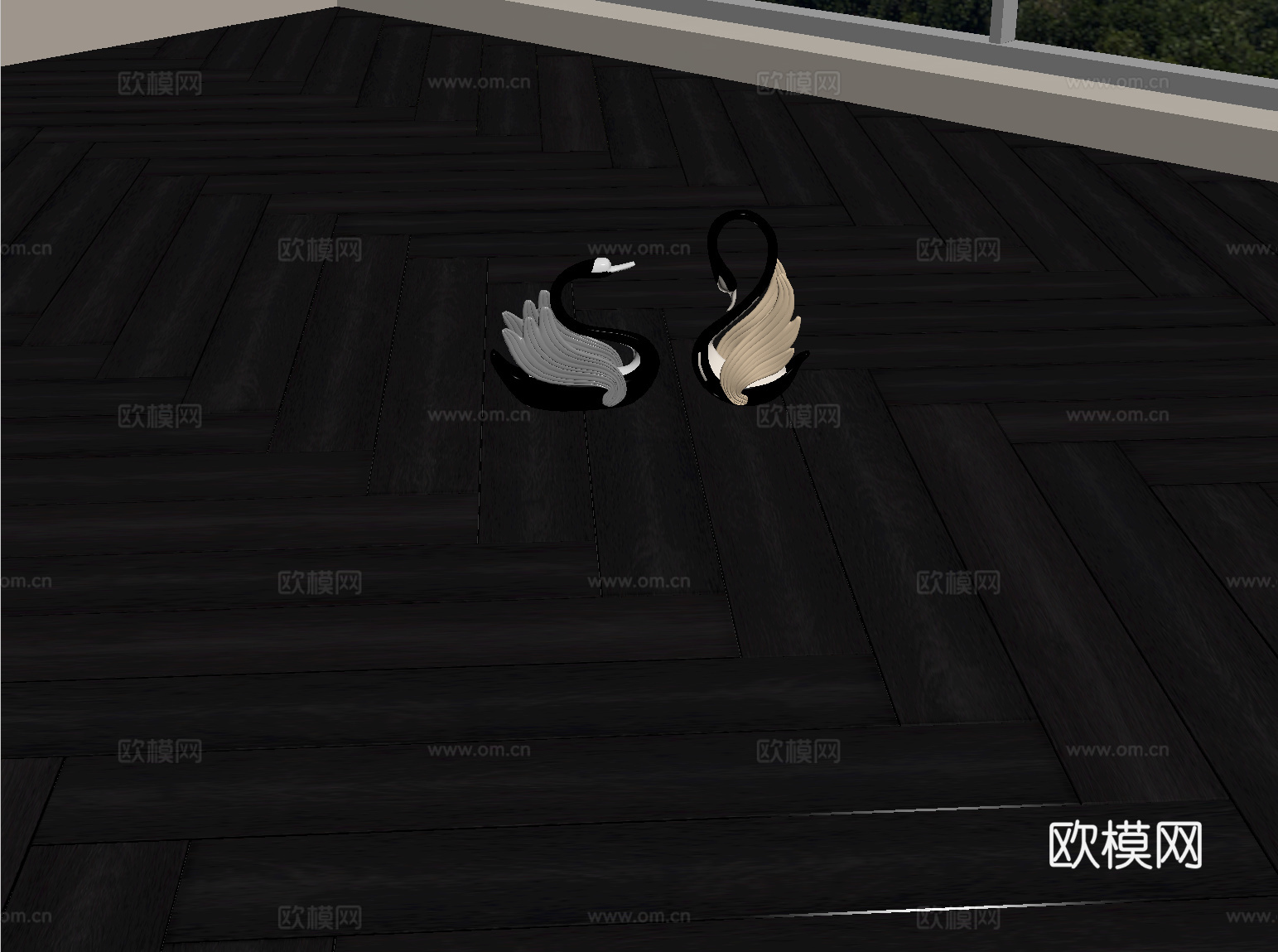 现代地板 实木地板 拼花地板 人字拼地板su模型