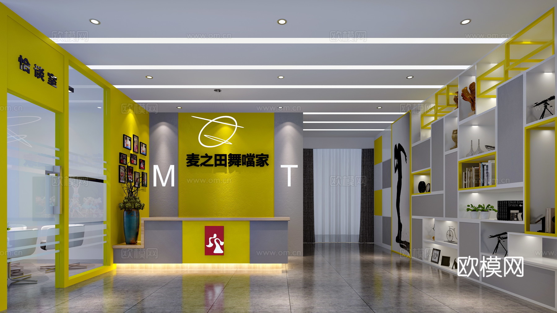 现代风格舞蹈室3d模型下载