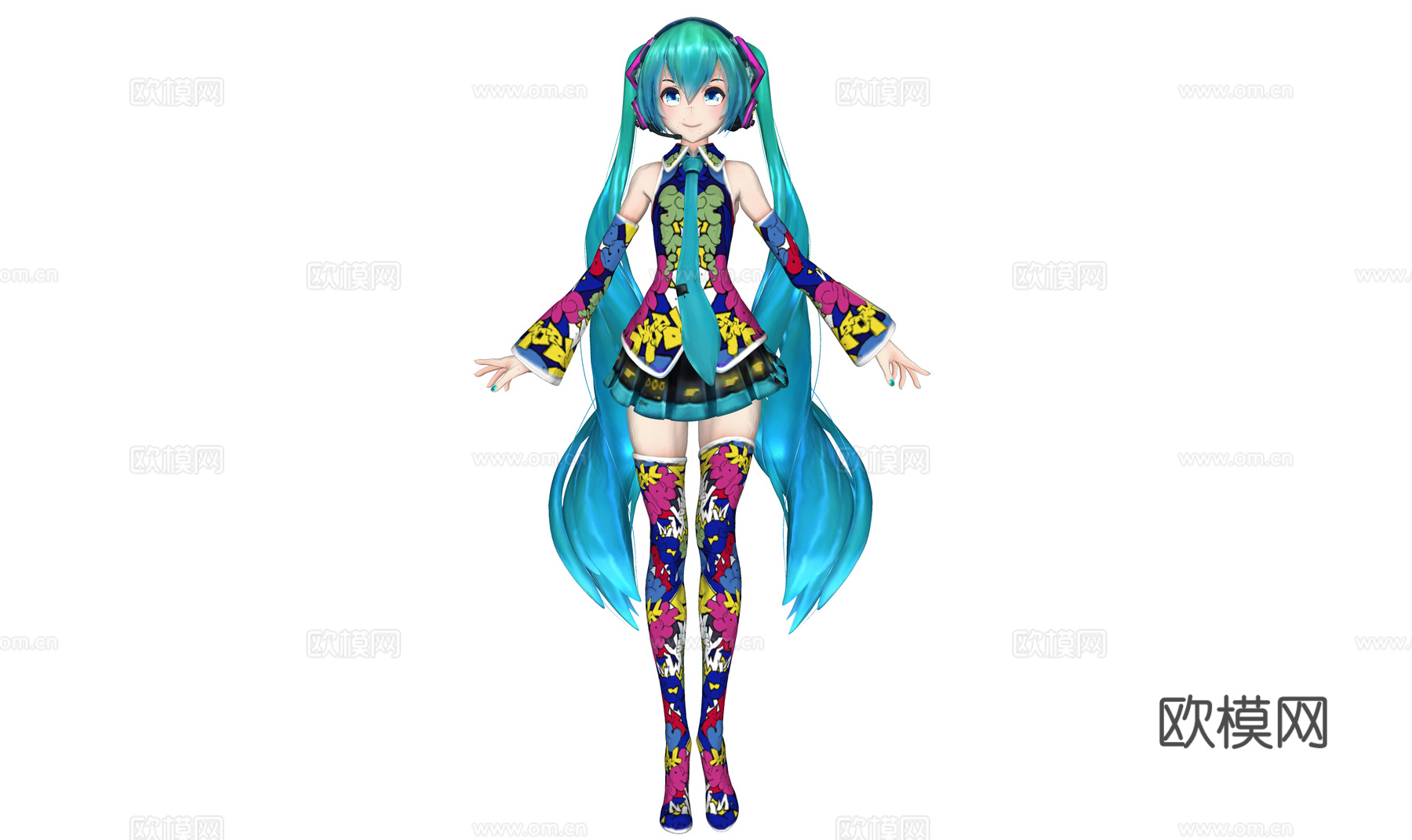 现代二次元人物 洛天依 动漫人物 美少女 动漫角色su模型