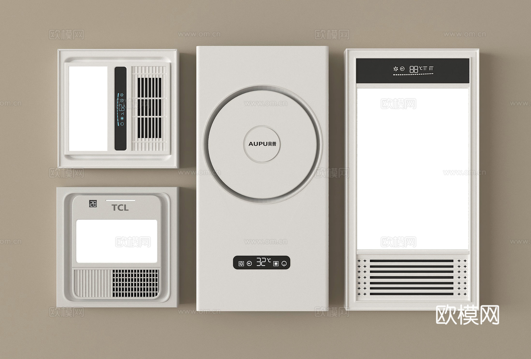 现代浴霸 集成浴霸 风暖浴霸灯 取暖器su模型