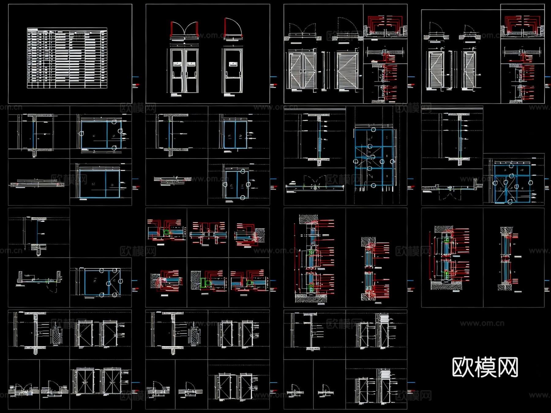 门窗节点大样图cad施工图cad施工图