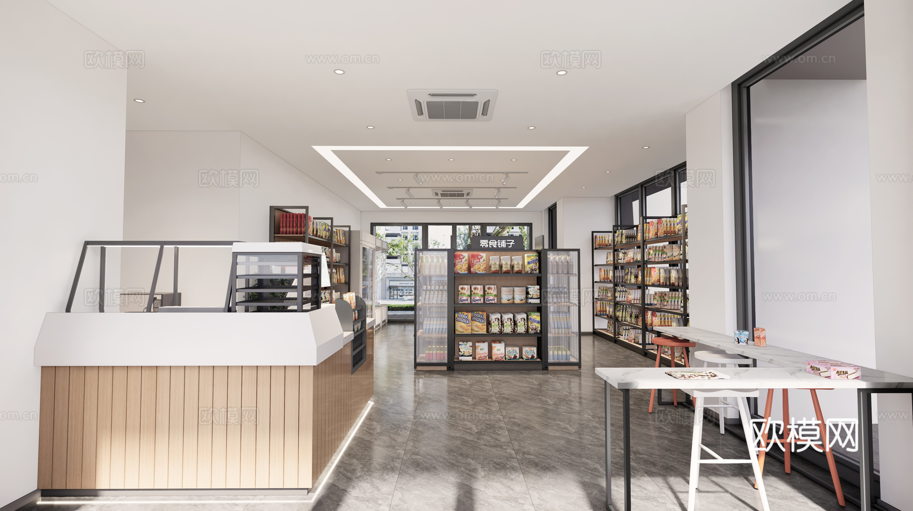 现代便利店_现代便利店_便利店_超市_超市货架su模型