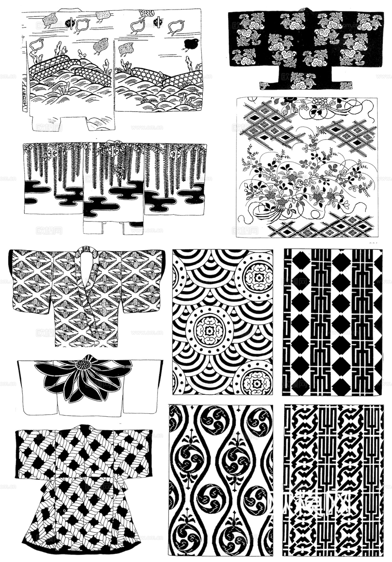 黑白凹凸 高光遮罩 通道 花纹纹理 装饰线条 纹理 墙绘图案下载