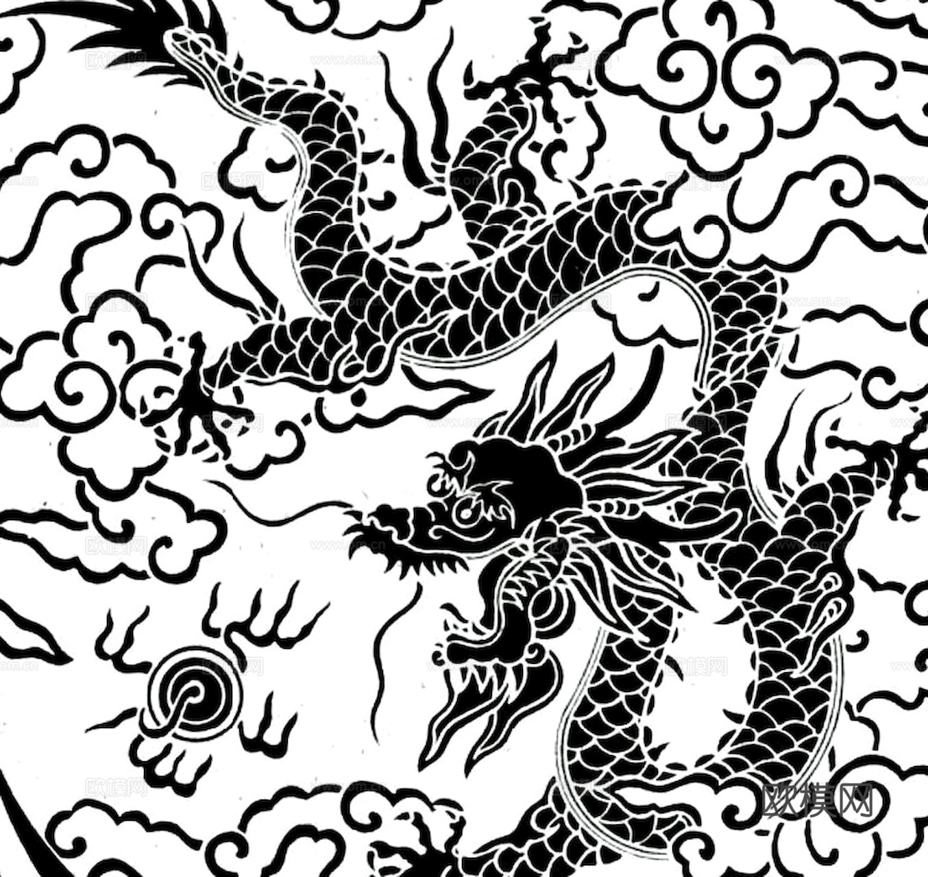 黑白凹凸 高光遮罩 通道 花纹纹理 装饰线条 纹理 墙绘图案下载