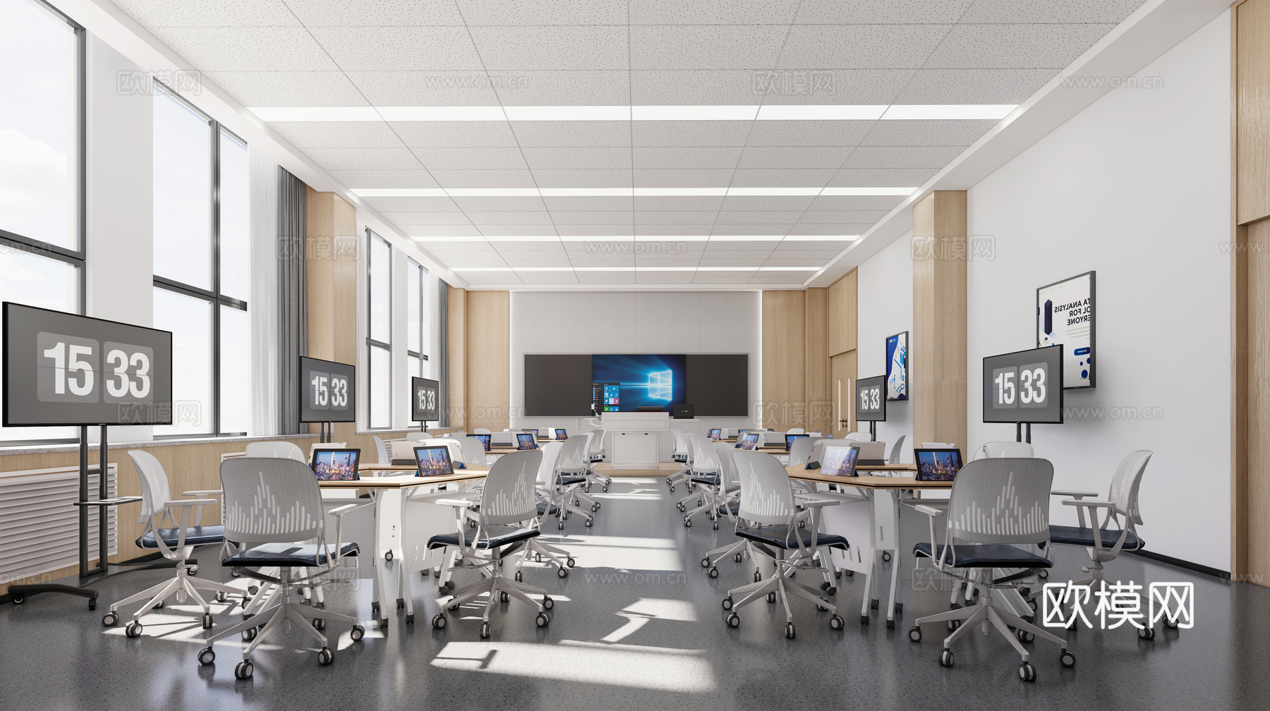 现代教室 智慧教室 教室 多功能教室su模型