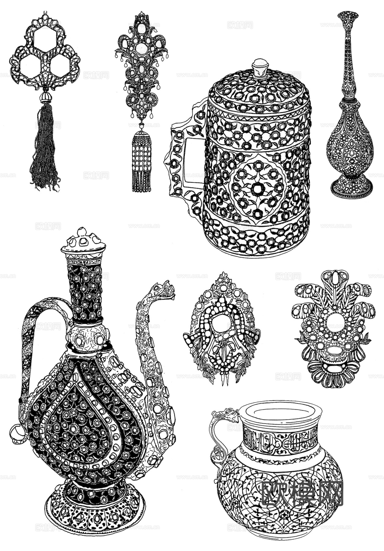 黑白凹凸 高光遮罩 通道 花纹纹理 装饰线条 纹理 墙绘图案下载