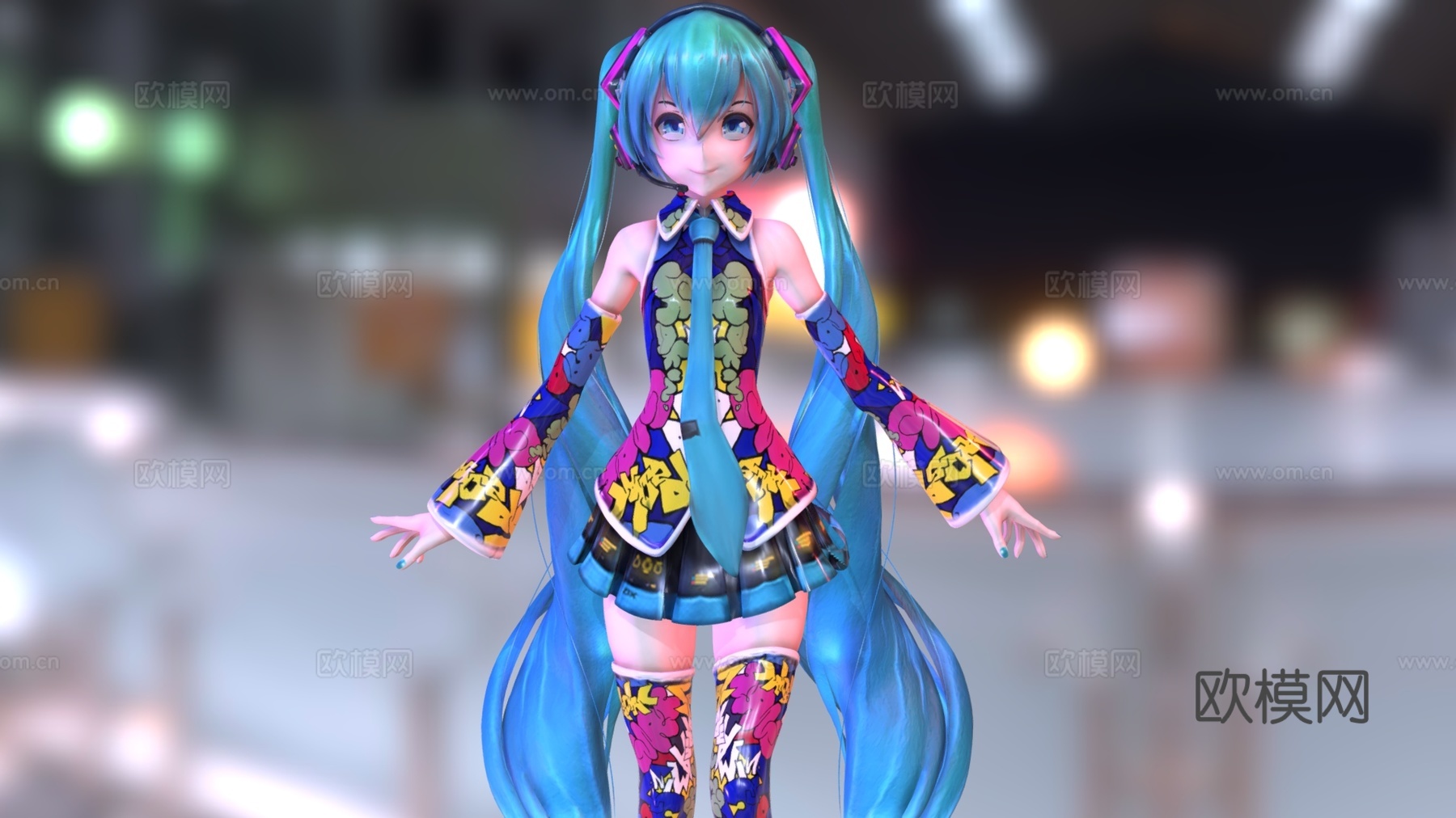 现代二次元人物 洛天依 动漫人物 美少女 动漫角色su模型