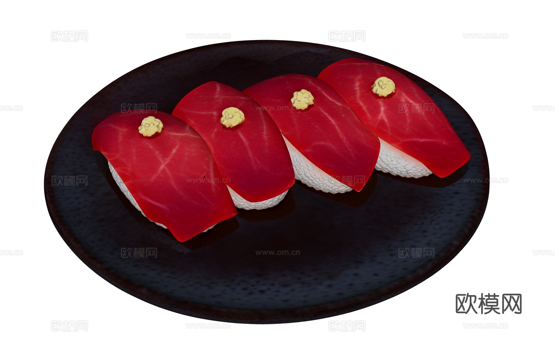 一盘生肉片su模型