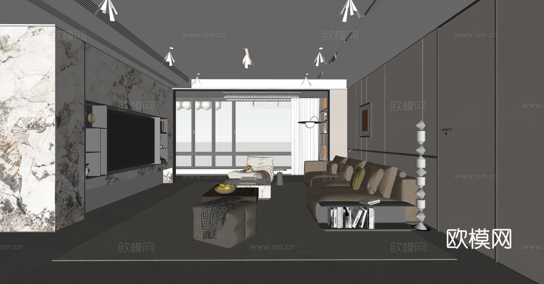 家居客厅  客厅su模型