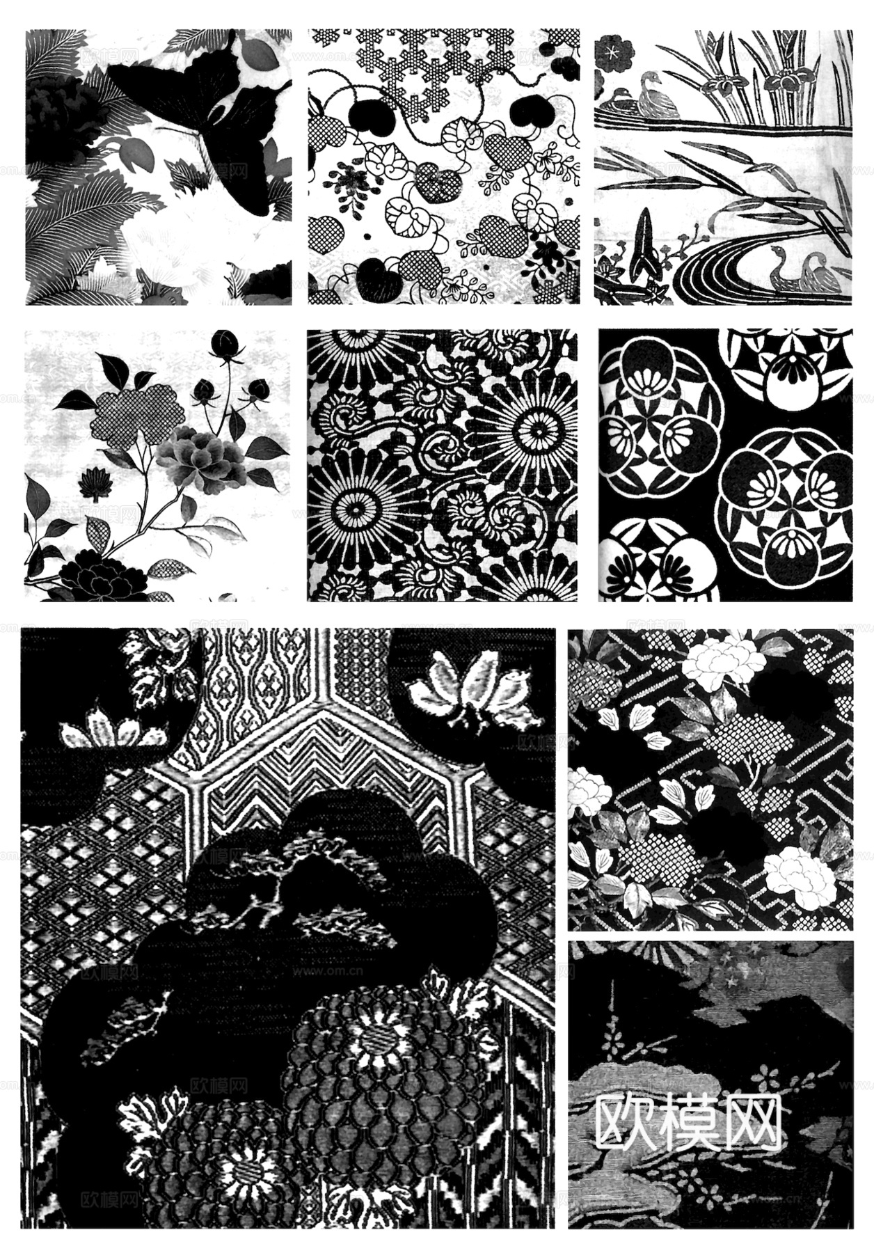 黑白凹凸 高光遮罩 通道 花纹纹理 装饰线条 纹理 墙绘图案下载