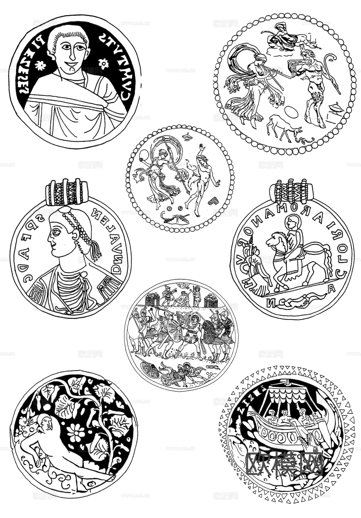 黑白凹凸 高光遮罩 通道 花纹纹理 装饰线条 纹理 墙绘图案下载