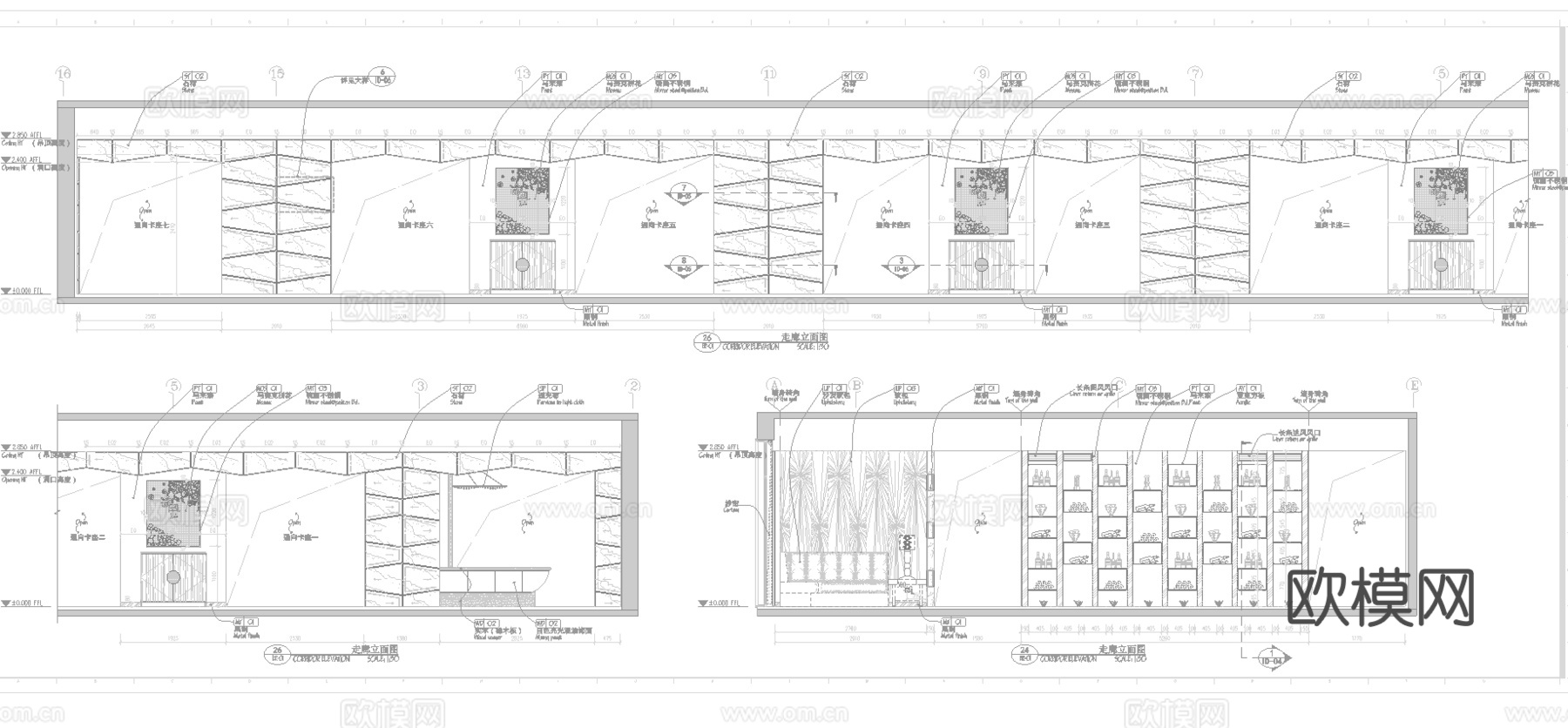 最新5套全套 酒吧 KTV 施工图 效果图合集cad施工图