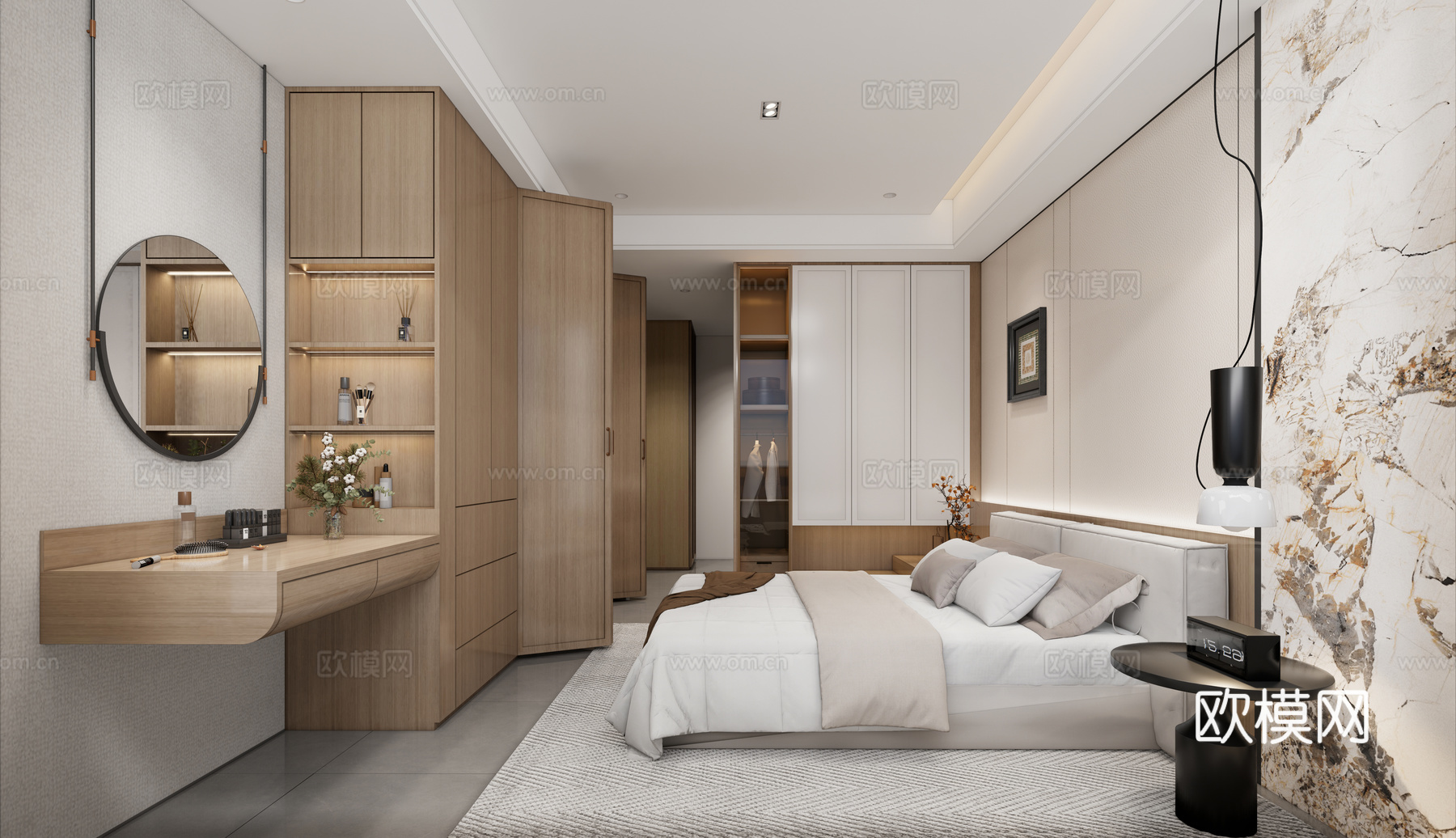 主卧 卧室 床 家居卧室su模型