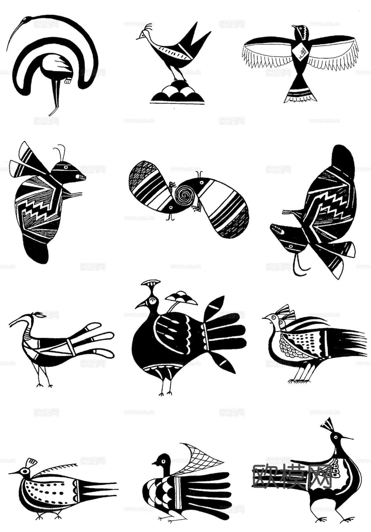 黑白凹凸 高光遮罩 通道 古典花纹 装饰线条 纹理 墙绘图案下载