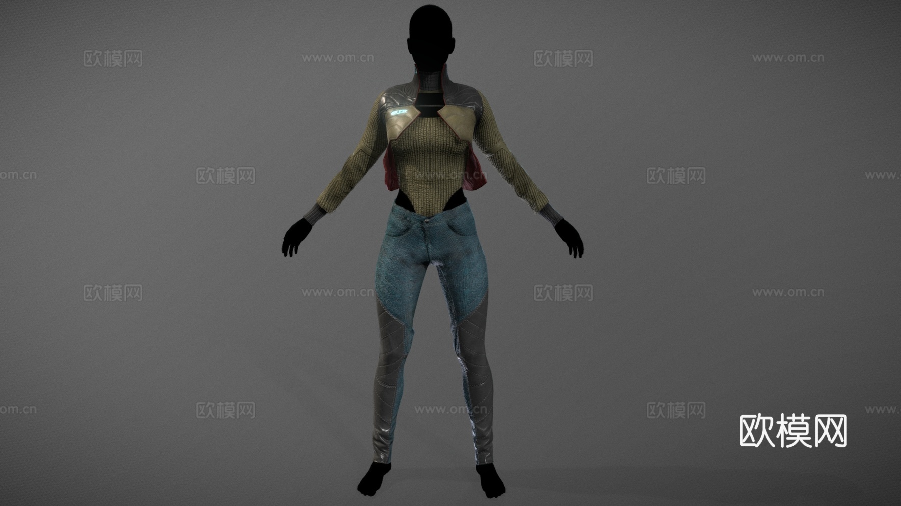 现代服装模特 模特 假人 潮流服装su模型