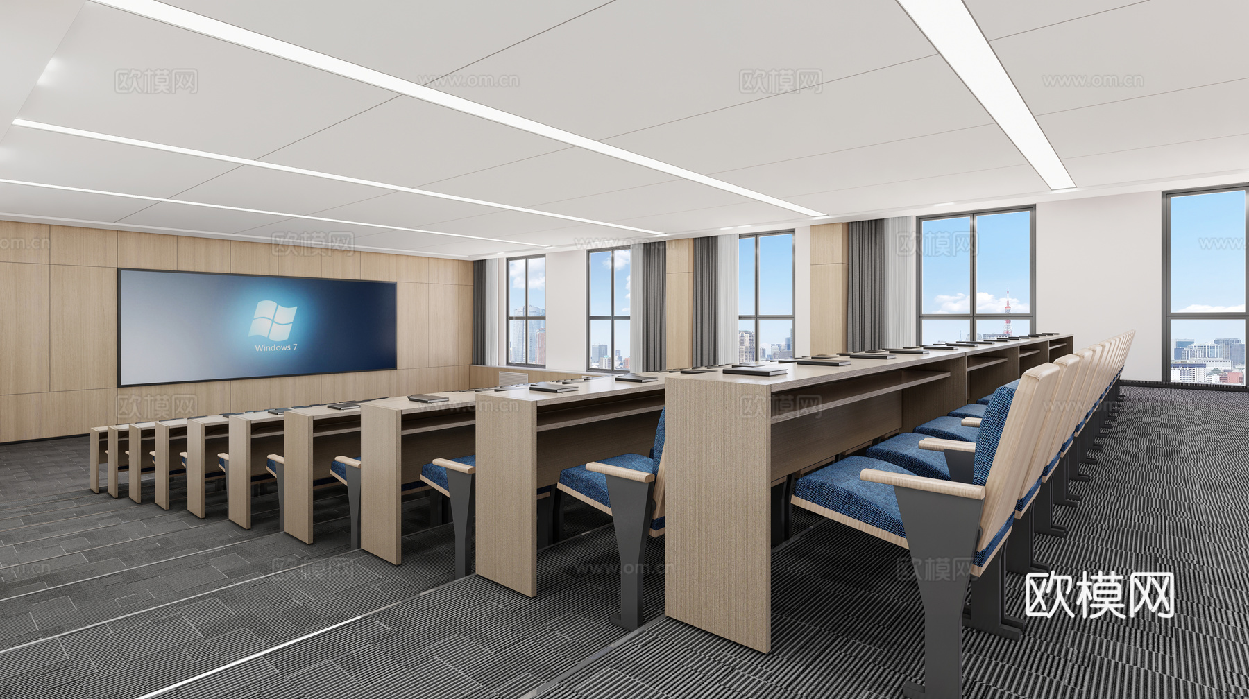 其他学校空间 阶梯教室 报告厅 教室 教室免费su模型