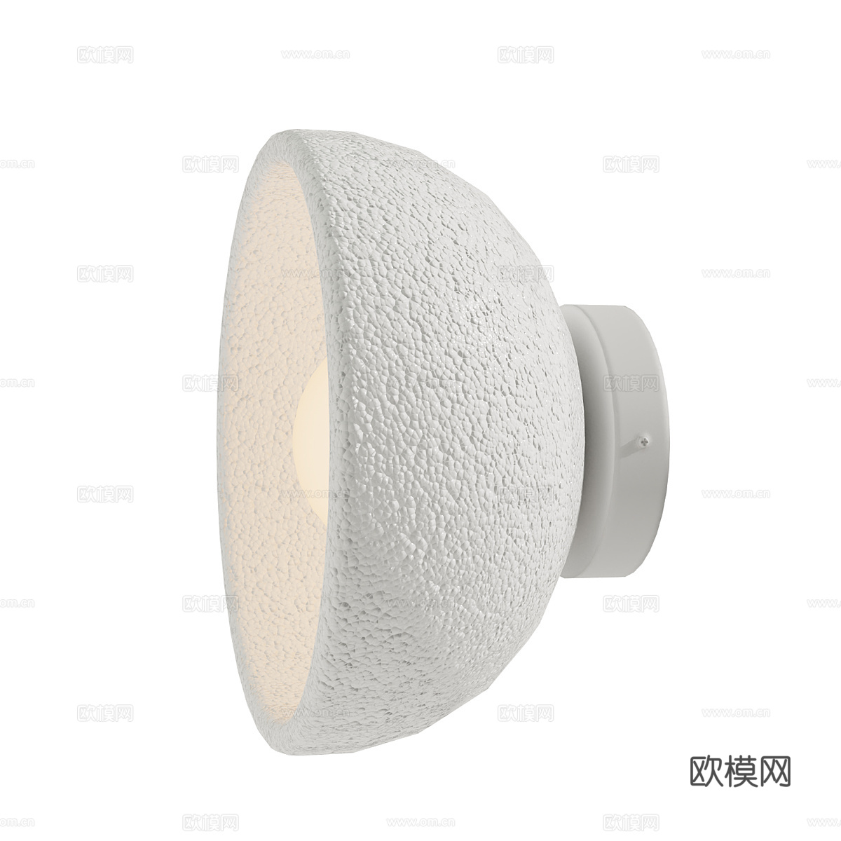 新中式侘寂 Mound 圆形陶制壁灯3d模型下载（渲染图2）