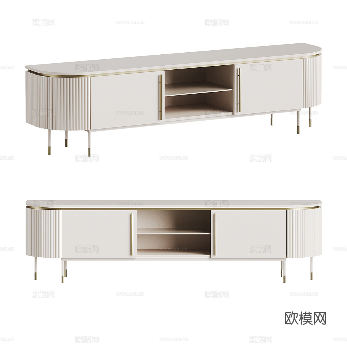 现代电视柜3d模型下载