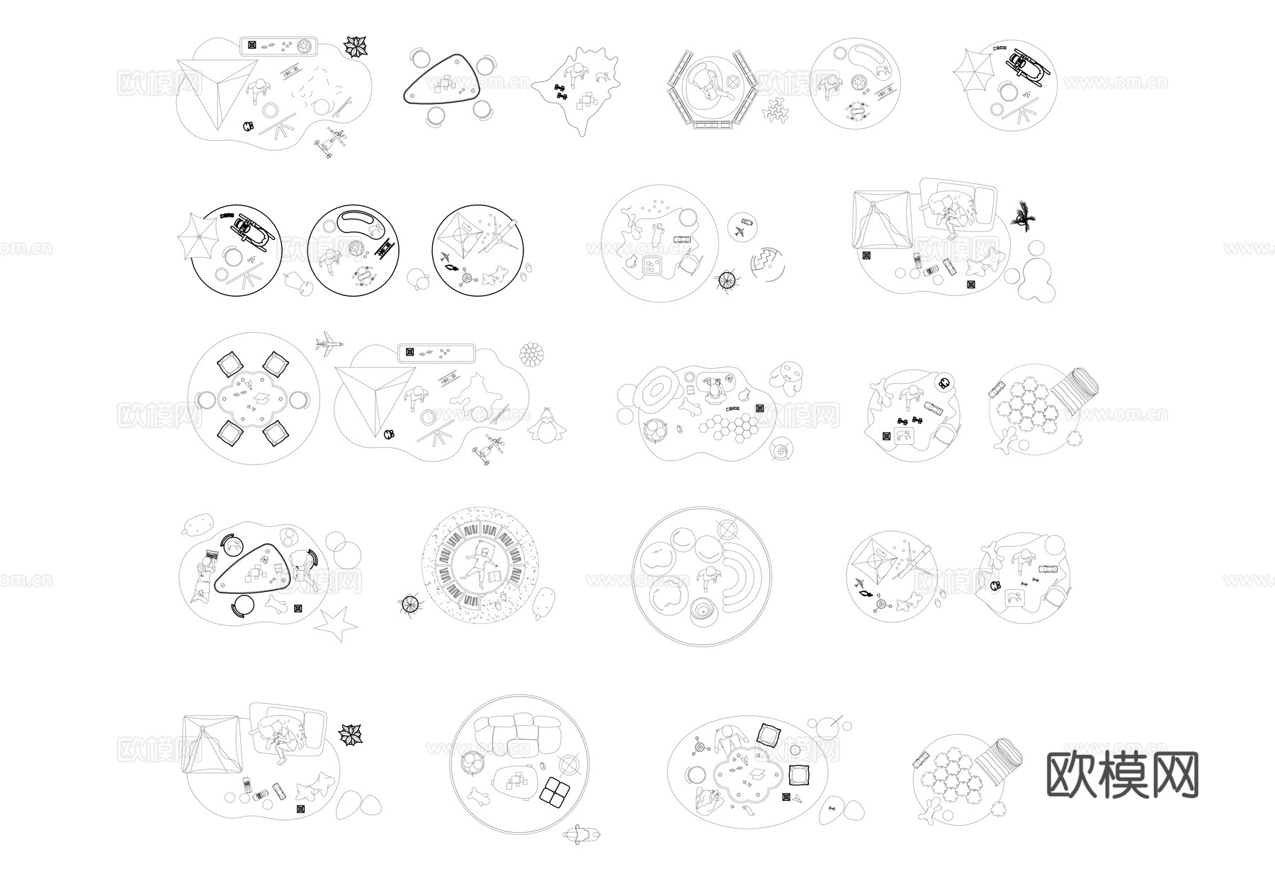 儿童娱乐区图块cad施工图
