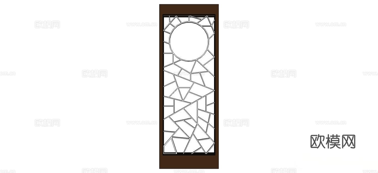 实木屏风 屏风 屛风隔断 隔断su模型