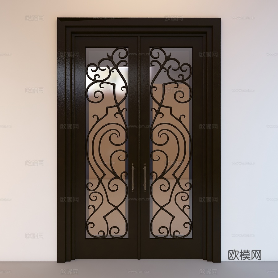 欧式古典大门 大门 双开门3d模型下载