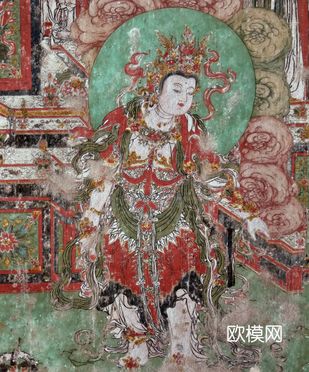 复古壁画 佛像  装饰画 敦煌