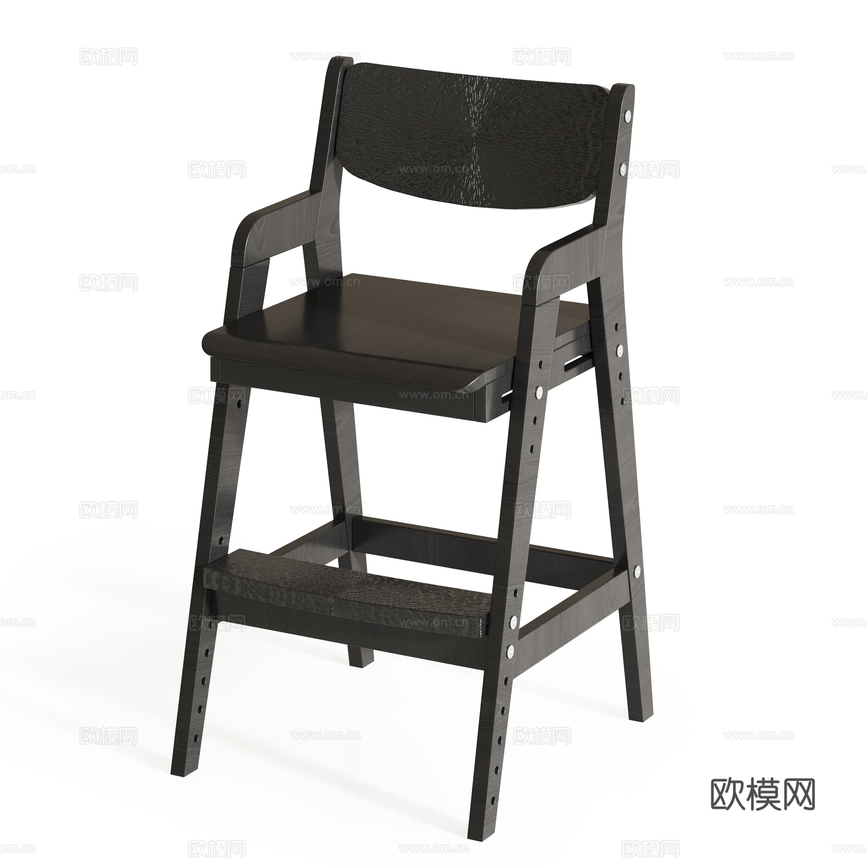 木质吧台椅su模型