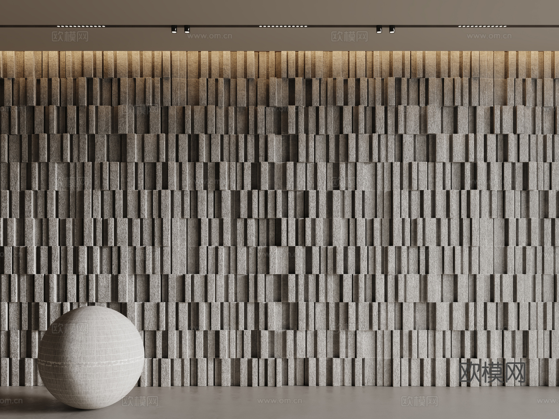 现代背景墙 水泥砖墙 隔断墙 装饰墙 立体墙su模型