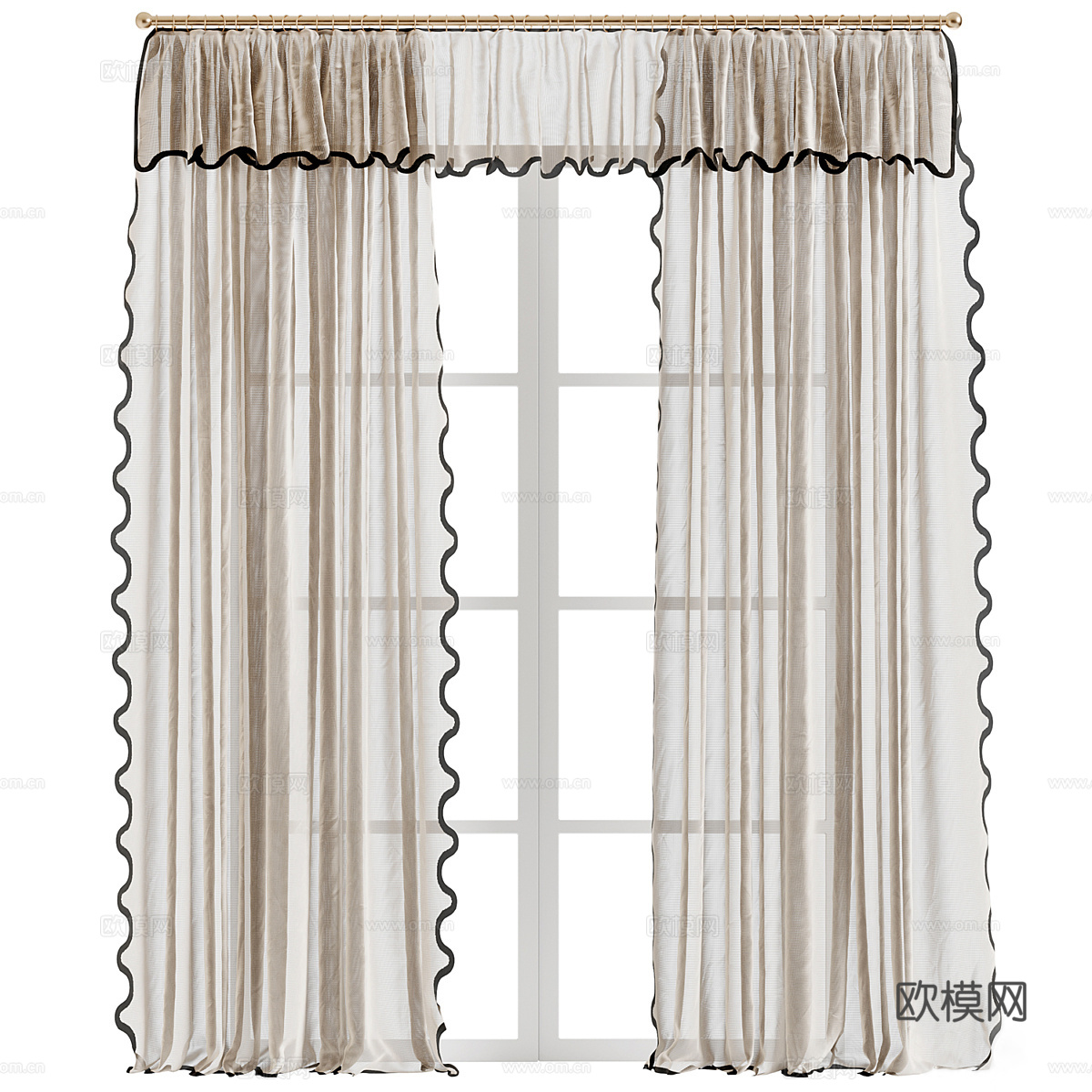 窗帘3d模型下载