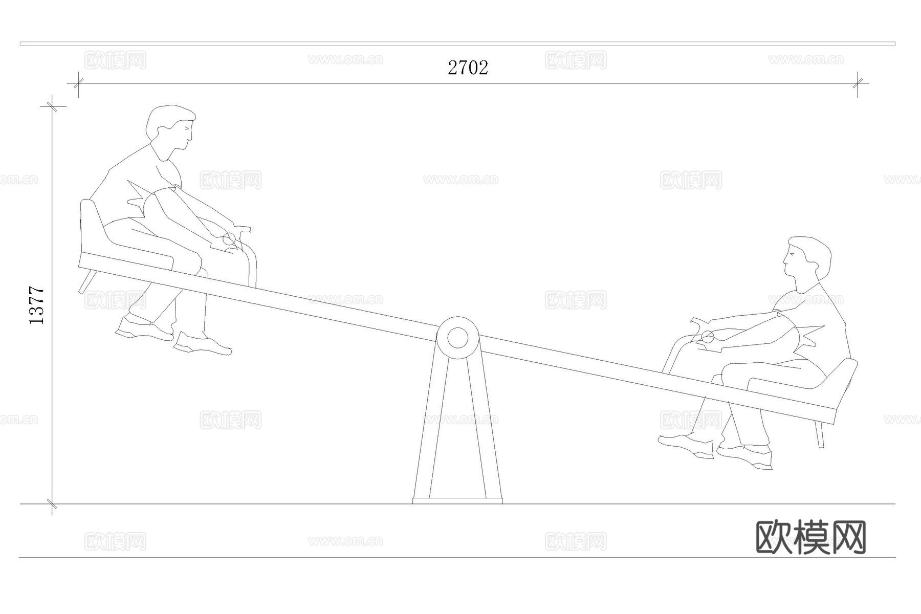 儿童器材 跷跷板 儿童游乐设施 儿童活动区cad施工图