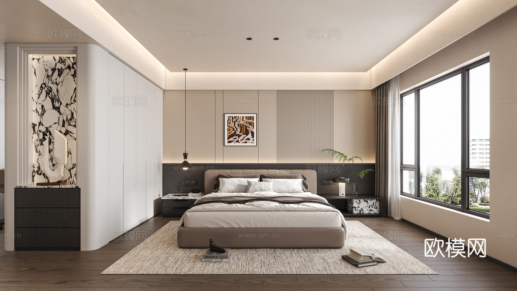 现代意式主卧su模型