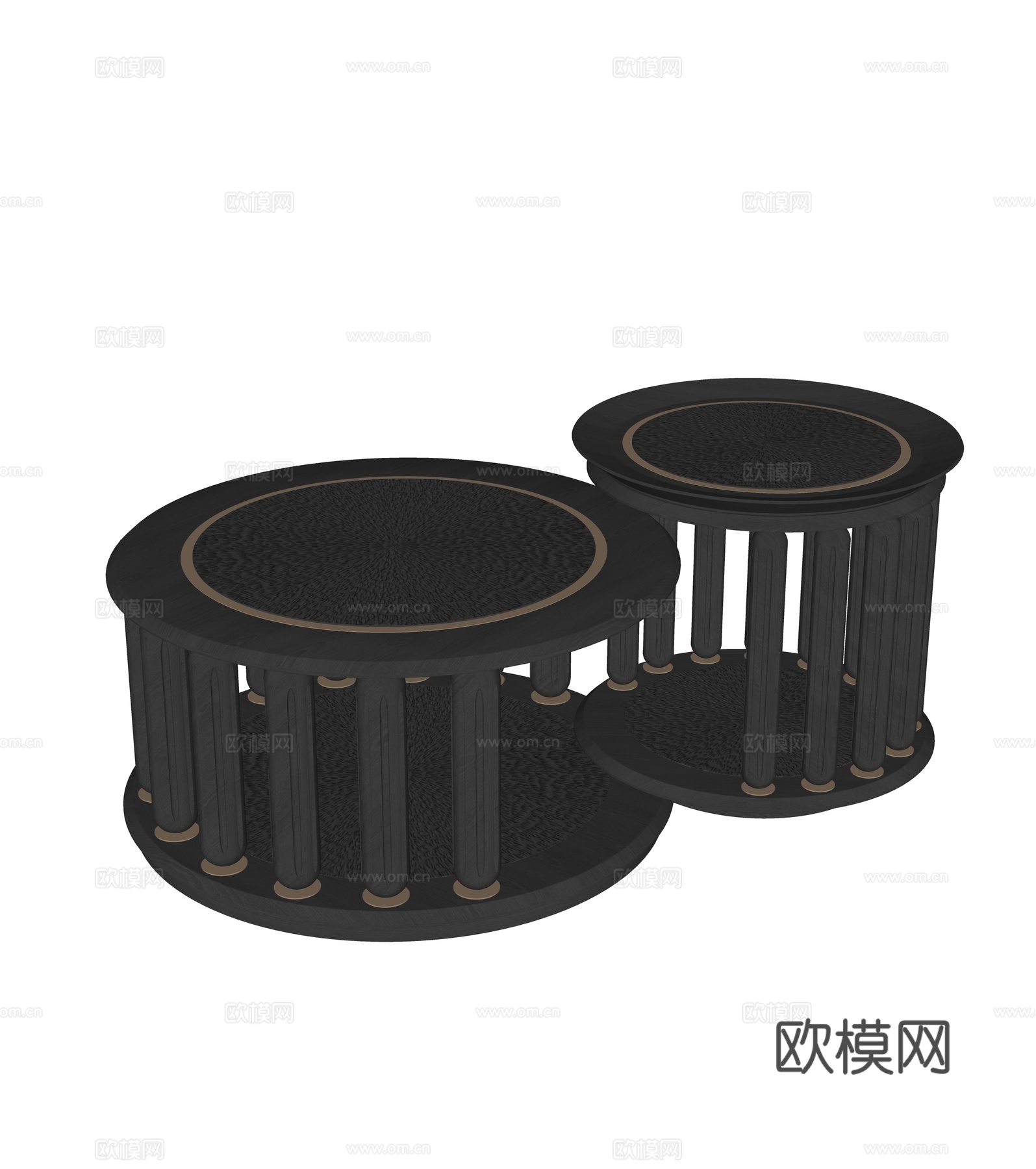 中古风茶几组合su模型