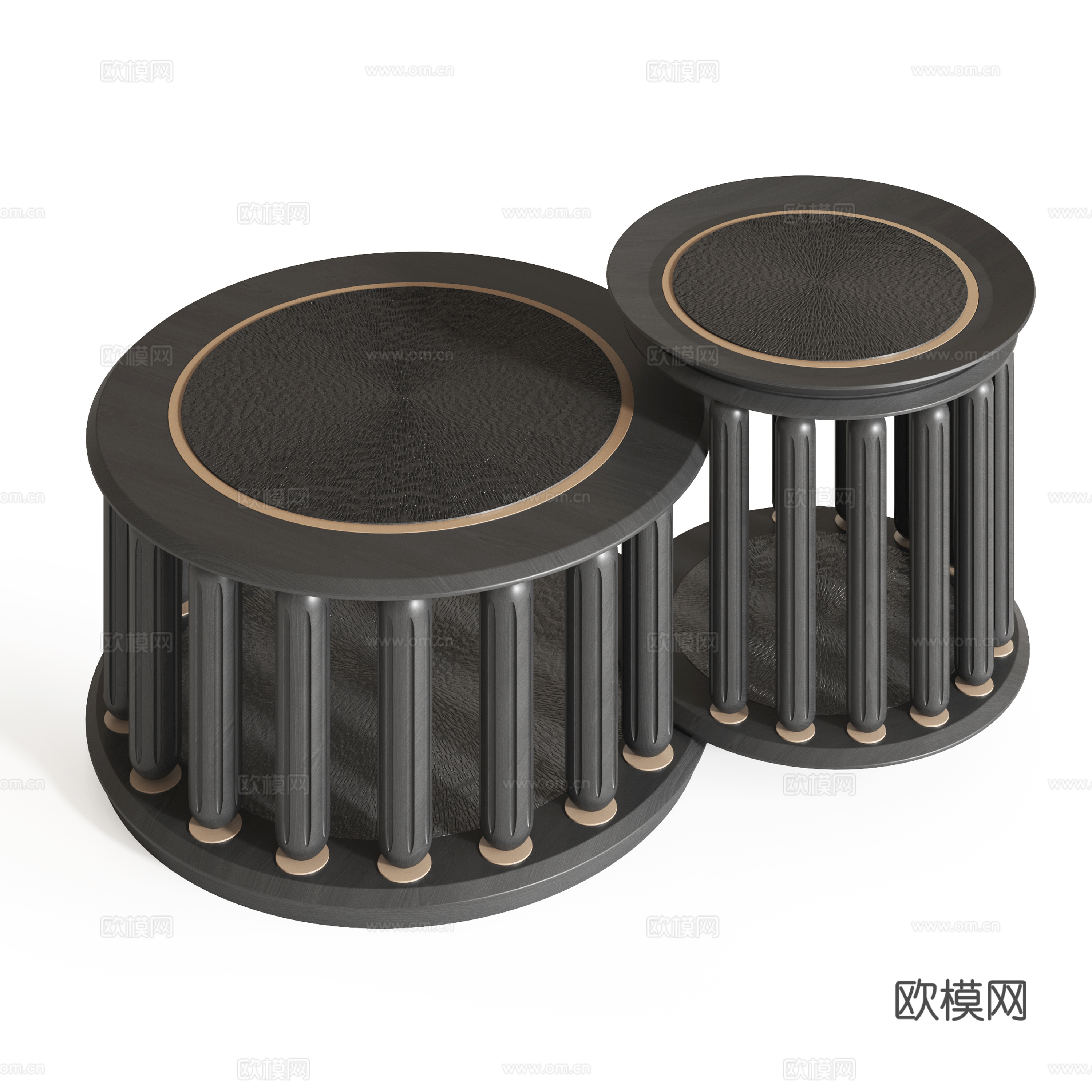 中古风茶几组合su模型