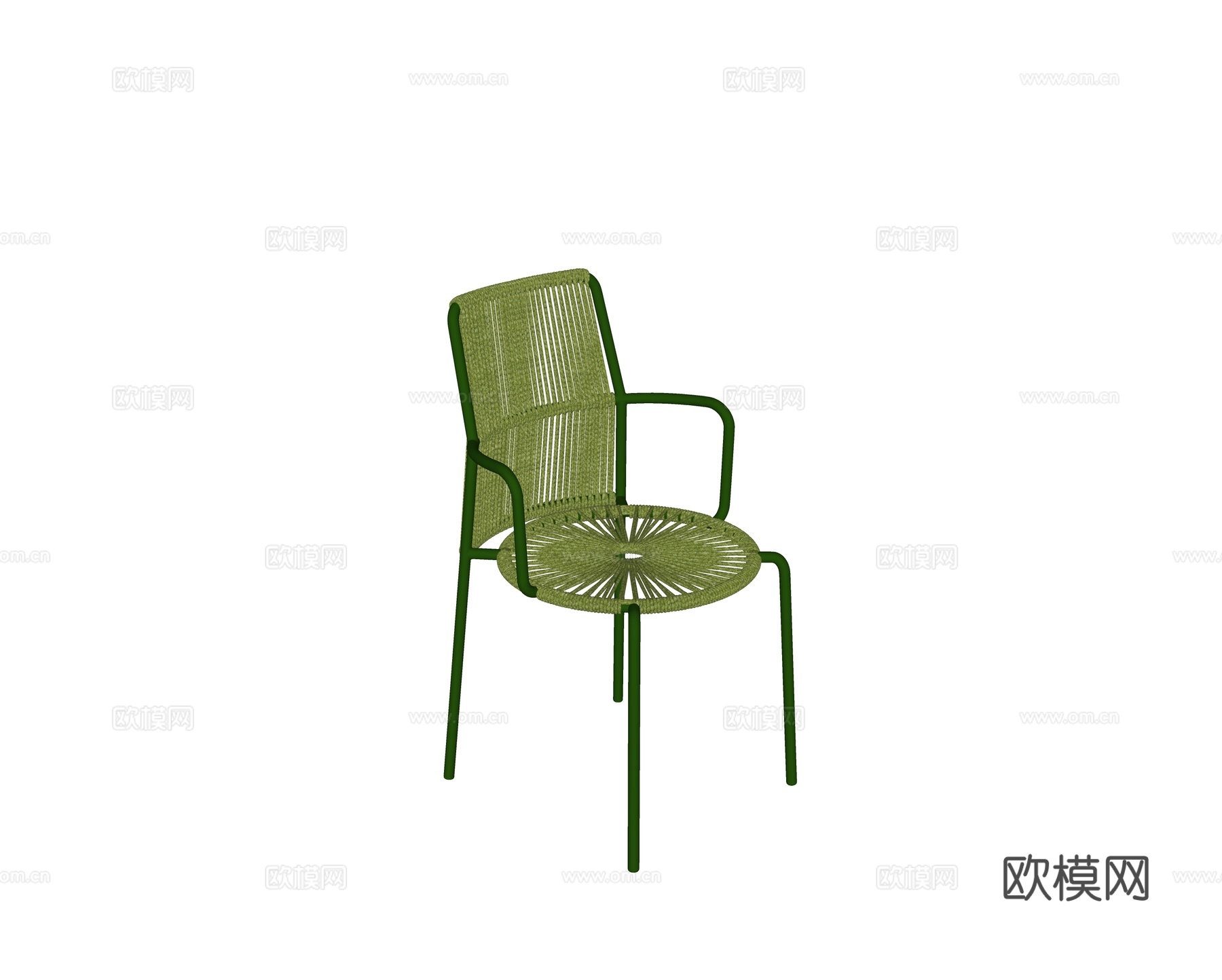 LIVINTWIST 现代户外椅 单人椅 金属绳编餐椅su模型