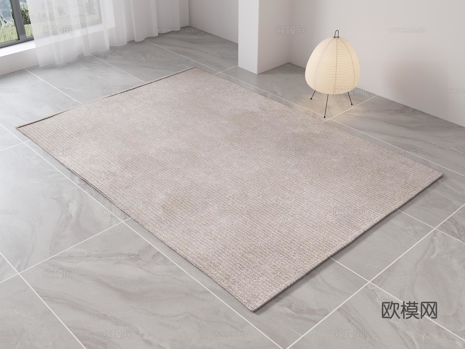 侘寂风地毯 现代地毯 布艺地毯 几何地毯 客厅地毯 奶油风地su模型